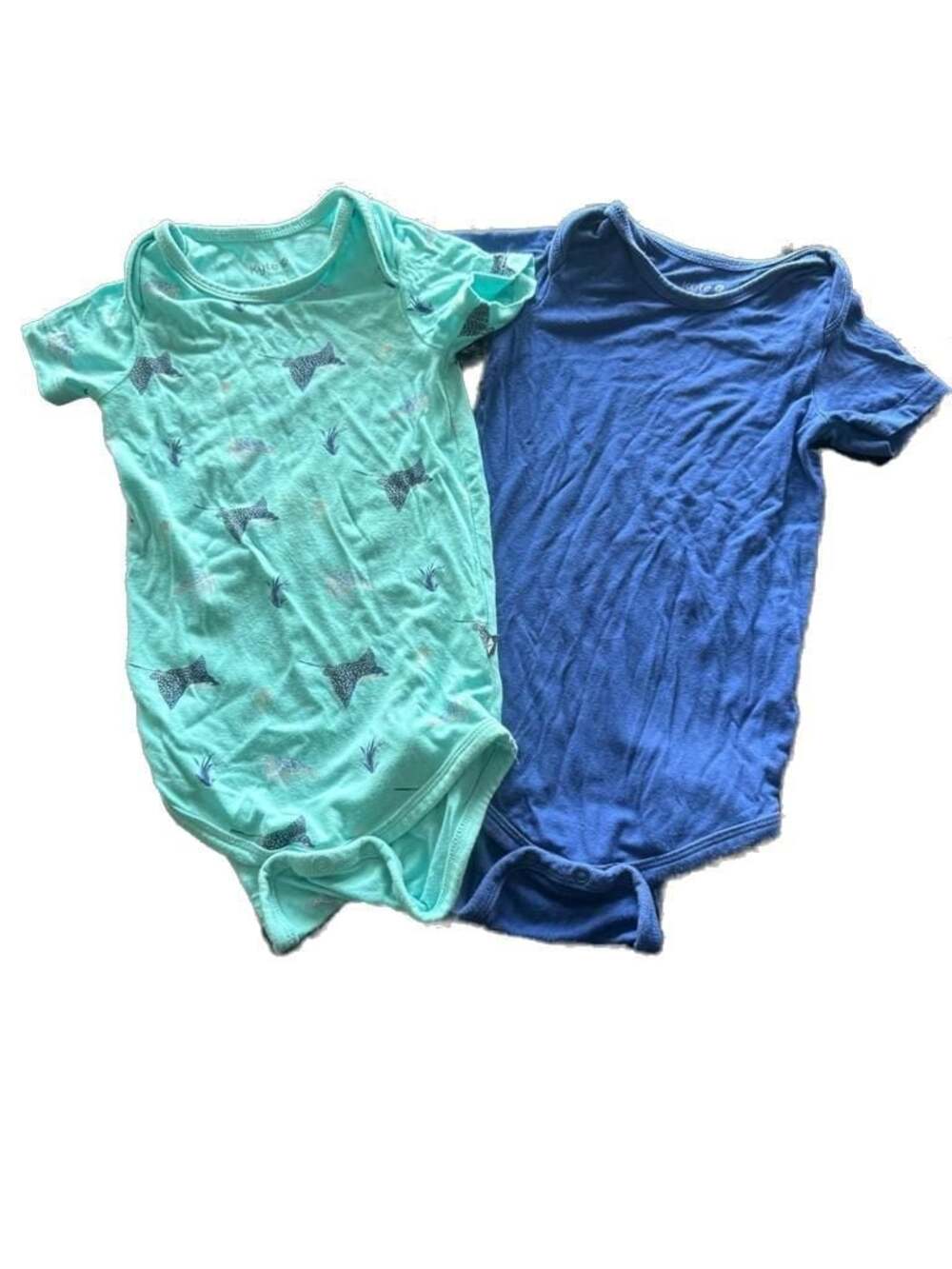 Kyte Baby Bamboo Short Sleeve Bodysuit lot of 2 Stingray blue, Size 18-24 Months